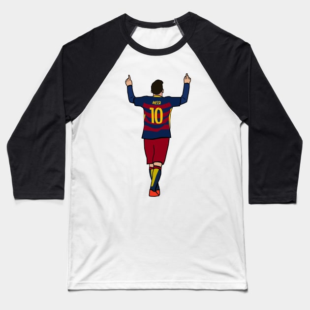 Lionel Messi FC Barcelona Baseball T-Shirt by xavierjfong